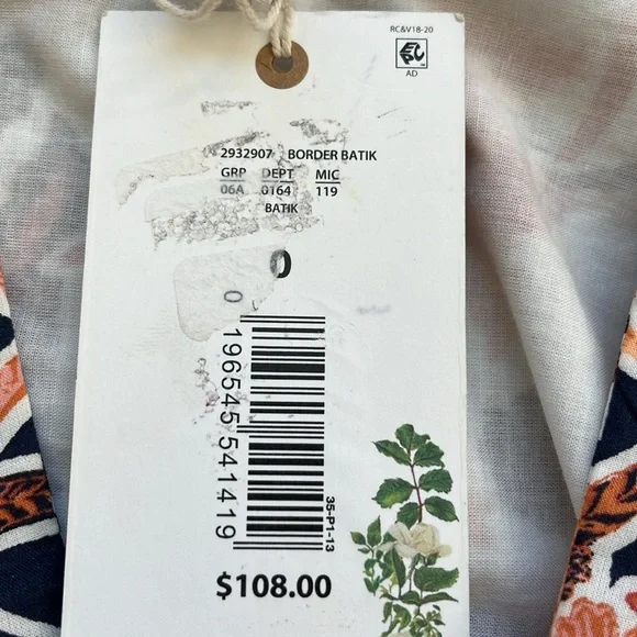 NWT Chelsea & Violet Floral Batik Crop Top - Picture 3 of 9